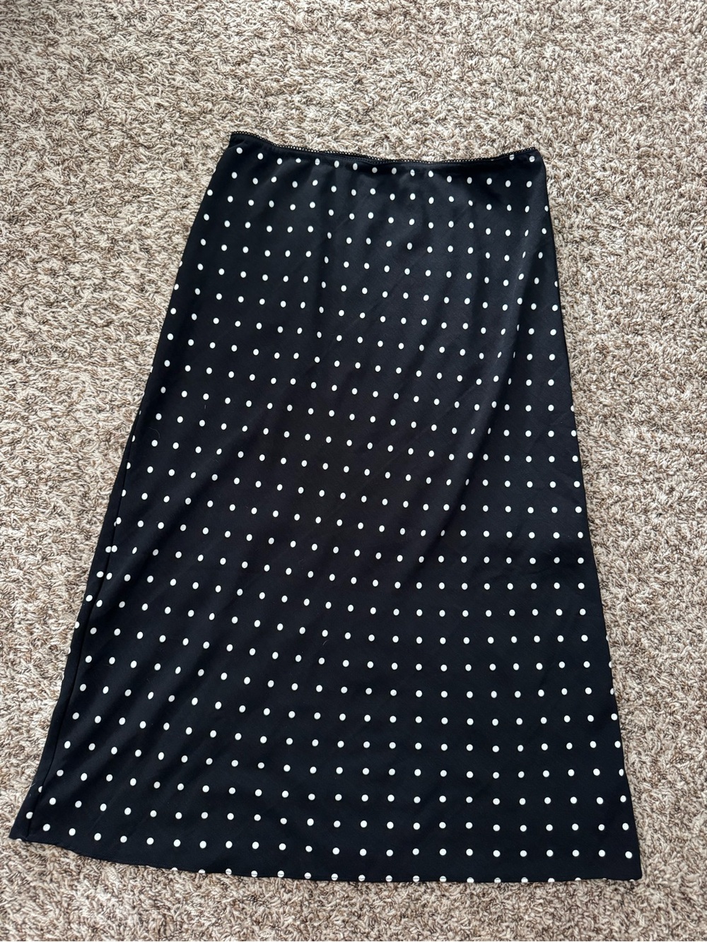 Y2k Aeropostale Black Maxi Skirt with White Polka Dots